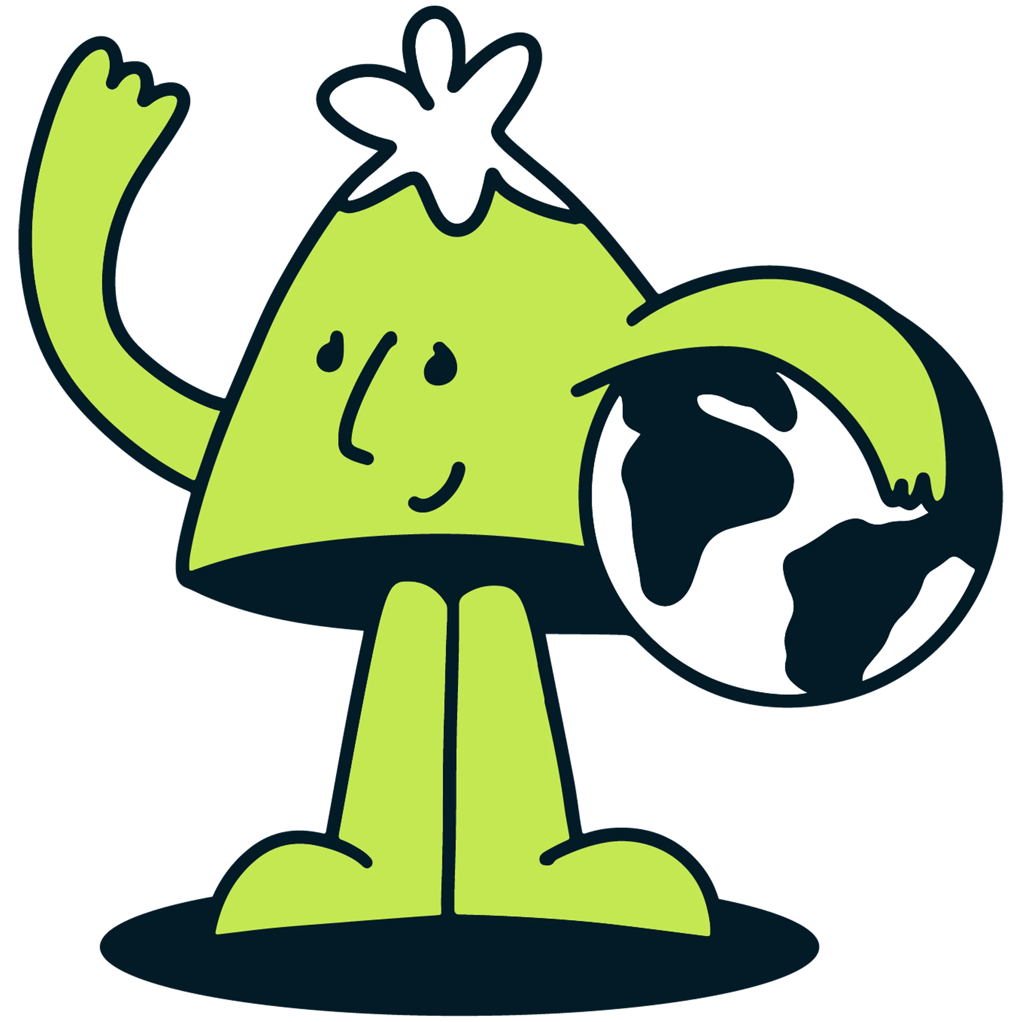 Kit holding a globe