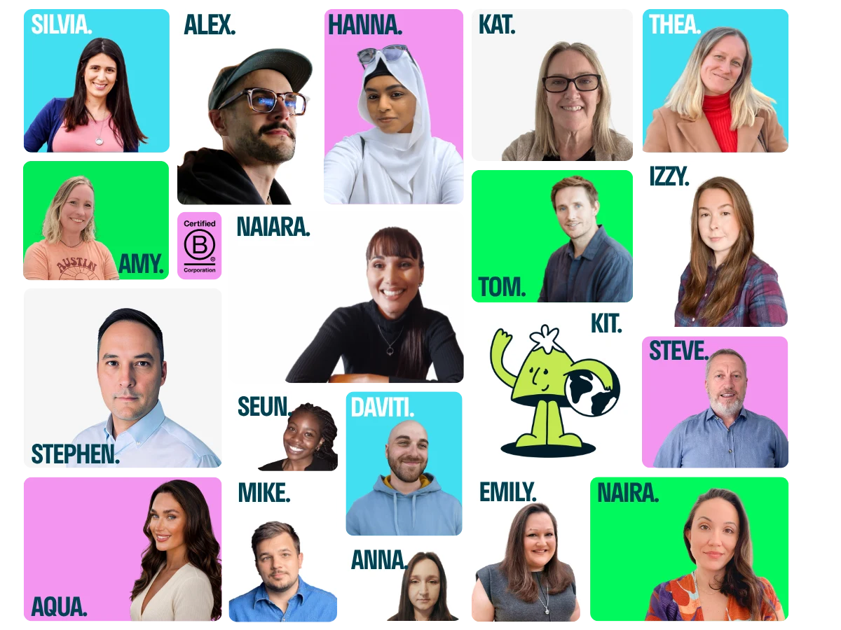 A collage of the Peak team