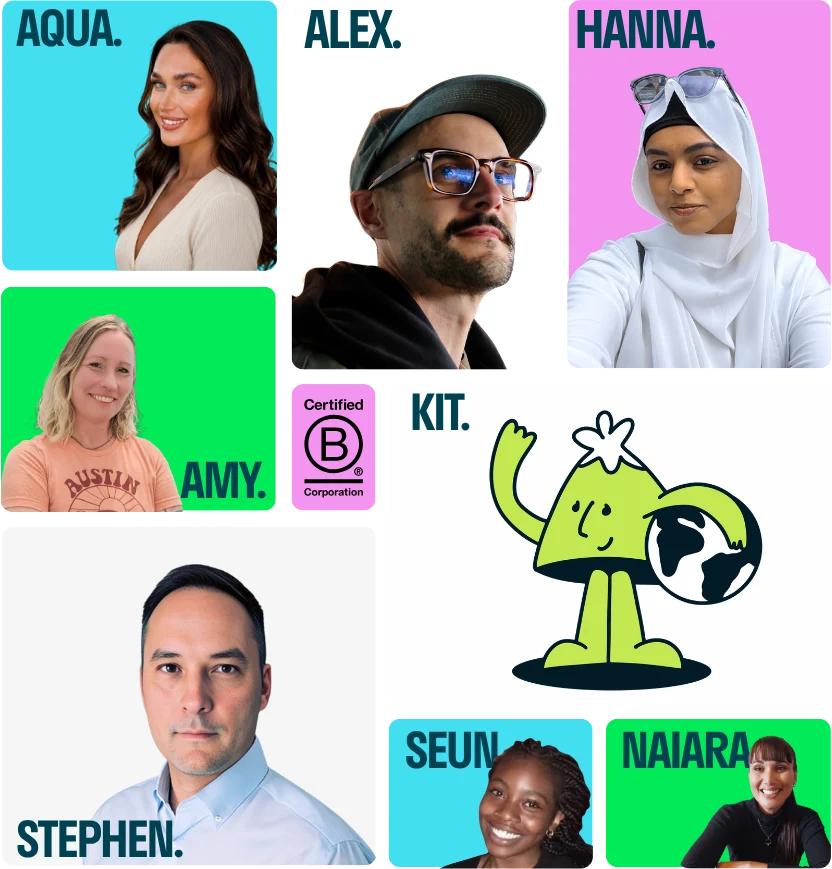 A collage of the Peak team